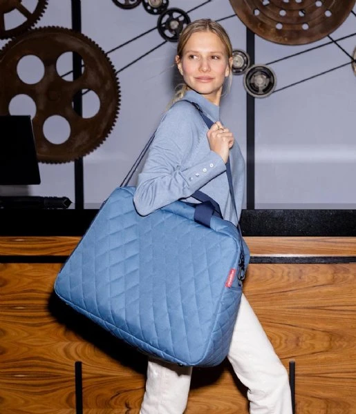 Reisenthel Duffelbag Medium Rhombus Blue - Afbeelding 2